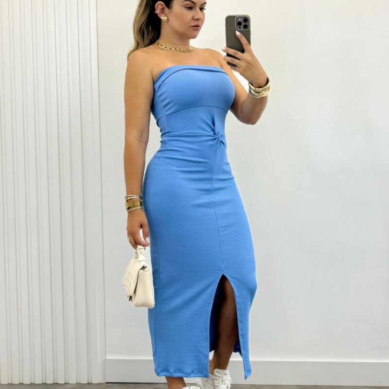 Vestido Tomara que caia Azul